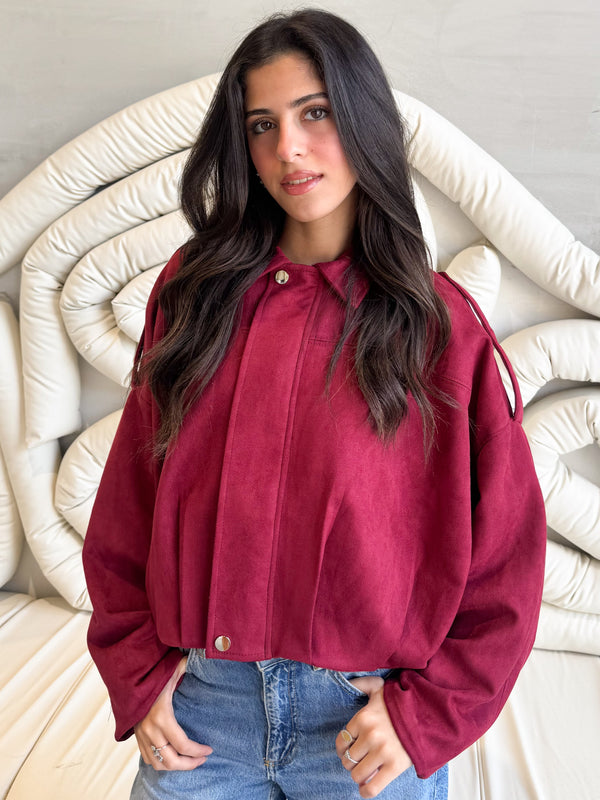 Suede Dreams Jacket -Burgundy
