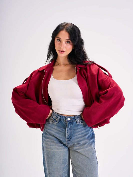 Suede Dreams Jacket -Burgundy