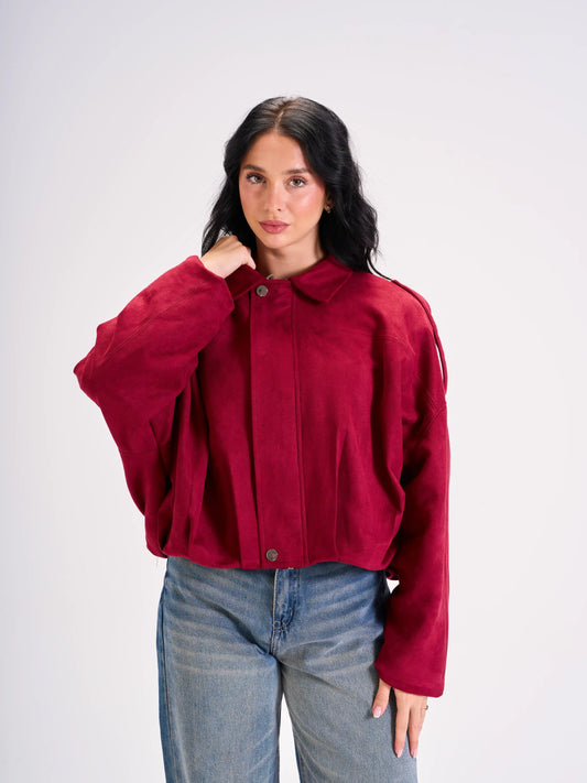 Suede Dreams Jacket -Burgundy