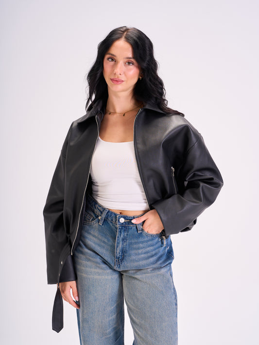 Vintage Leather Jacket Black